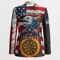 Custom American Flag and Bald Eagle Darts Blazer with Flaming Dartboard - Wonder Print Shop