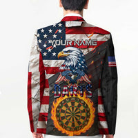 Custom American Flag and Bald Eagle Darts Blazer with Flaming Dartboard - Wonder Print Shop