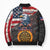 Custom American Flag and Bald Eagle Darts Bomber Puffer Jacket with Flaming Dartboard - Wonder Print Shop