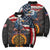 Custom American Flag and Bald Eagle Darts Bomber Puffer Jacket with Flaming Dartboard - Wonder Print Shop