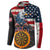 Custom American Flag and Bald Eagle Darts Button Sweatshirt with Flaming Dartboard - Wonder Print Shop