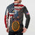Custom American Flag and Bald Eagle Darts Button Sweatshirt with Flaming Dartboard - Wonder Print Shop