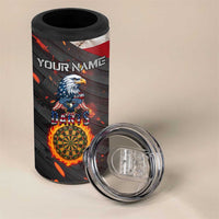 Custom American Flag and Bald Eagle Darts 4 in 1 Can Cooler Tumbler with Flaming Dartboard - Wonder Print Shop