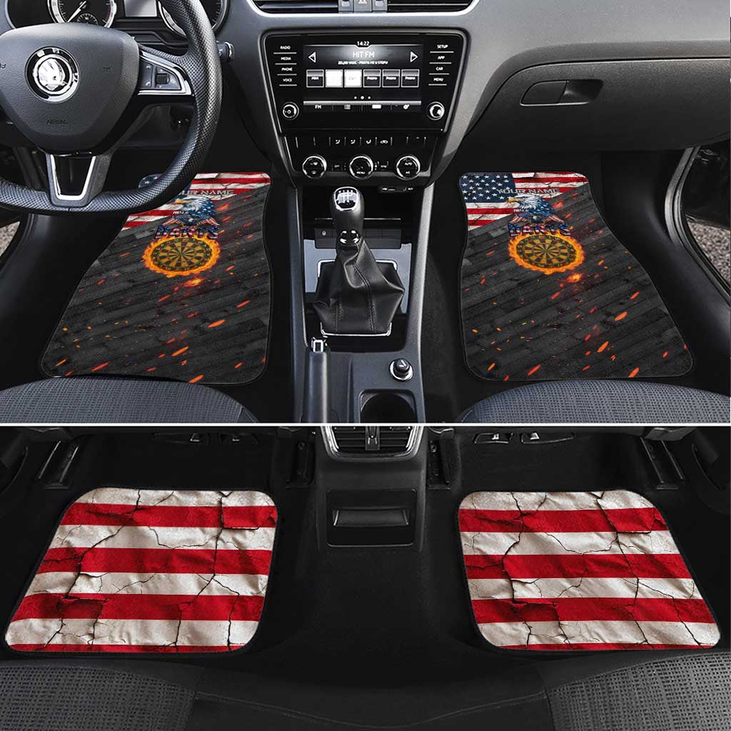 Custom American Flag and Bald Eagle Darts Car Mats with Flaming Dartboard - Wonder Print Shop