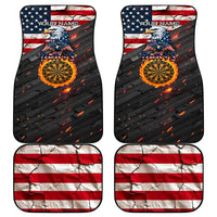 Custom American Flag and Bald Eagle Darts Car Mats with Flaming Dartboard - Wonder Print Shop