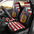 Custom American Flag and Bald Eagle Darts Car Seat Cover with Flaming Dartboard - Wonder Print Shop