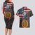 Custom American Flag and Bald Eagle Darts Couples Matching Long Sleeve Bodycon Dress and Hawaiian Shirt with Flaming Dartboard - Wonder Print Shop