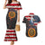 Custom American Flag and Bald Eagle Darts Couples Matching Mermaid Dress and Hawaiian Shirt with Flaming Dartboard - Wonder Print Shop