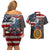 Custom American Flag and Bald Eagle Darts Couples Matching Off Shoulder Short Dress and Hawaiian Shirt with Flaming Dartboard - Wonder Print Shop