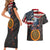 Custom American Flag and Bald Eagle Darts Couples Matching Short Sleeve Bodycon Dress and Hawaiian Shirt with Flaming Dartboard - Wonder Print Shop