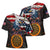 Custom American Flag and Bald Eagle Darts Cross Shoulder Shirt with Flaming Dartboard - Wonder Print Shop