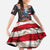 Custom American Flag and Bald Eagle Darts Family Matching Long Sleeve Bodycon Dress and Hawaiian Shirt with Flaming Dartboard - Wonder Print Shop