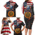 Custom American Flag and Bald Eagle Darts Family Matching Long Sleeve Bodycon Dress and Hawaiian Shirt with Flaming Dartboard - Wonder Print Shop