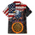 Custom American Flag and Bald Eagle Darts Family Matching Long Sleeve Bodycon Dress and Hawaiian Shirt with Flaming Dartboard - Wonder Print Shop