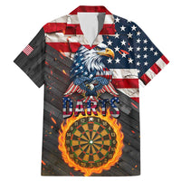 Custom American Flag and Bald Eagle Darts Family Matching Mermaid Dress and Hawaiian Shirt with Flaming Dartboard - Wonder Print Shop