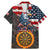 Custom American Flag and Bald Eagle Darts Family Matching Mermaid Dress and Hawaiian Shirt with Flaming Dartboard - Wonder Print Shop