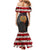 Custom American Flag and Bald Eagle Darts Family Matching Mermaid Dress and Hawaiian Shirt with Flaming Dartboard - Wonder Print Shop