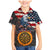 Custom American Flag and Bald Eagle Darts Family Matching Mermaid Dress and Hawaiian Shirt with Flaming Dartboard - Wonder Print Shop