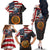 Custom American Flag and Bald Eagle Darts Family Matching Off The Shoulder Long Sleeve Dress and Hawaiian Shirt with Flaming Dartboard - Wonder Print Shop