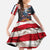 Custom American Flag and Bald Eagle Darts Family Matching Off Shoulder Maxi Dress and Hawaiian Shirt with Flaming Dartboard - Wonder Print Shop