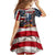Custom American Flag and Bald Eagle Darts Family Matching Off Shoulder Maxi Dress and Hawaiian Shirt with Flaming Dartboard - Wonder Print Shop