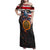 Custom American Flag and Bald Eagle Darts Family Matching Off Shoulder Maxi Dress and Hawaiian Shirt with Flaming Dartboard - Wonder Print Shop