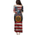 Custom American Flag and Bald Eagle Darts Family Matching Puletasi and Hawaiian Shirt with Flaming Dartboard - Wonder Print Shop