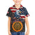 Custom American Flag and Bald Eagle Darts Family Matching Short Sleeve Bodycon Dress and Hawaiian Shirt with Flaming Dartboard - Wonder Print Shop