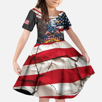 Custom American Flag and Bald Eagle Darts Family Matching Tank Maxi Dress and Hawaiian Shirt with Flaming Dartboard - Wonder Print Shop