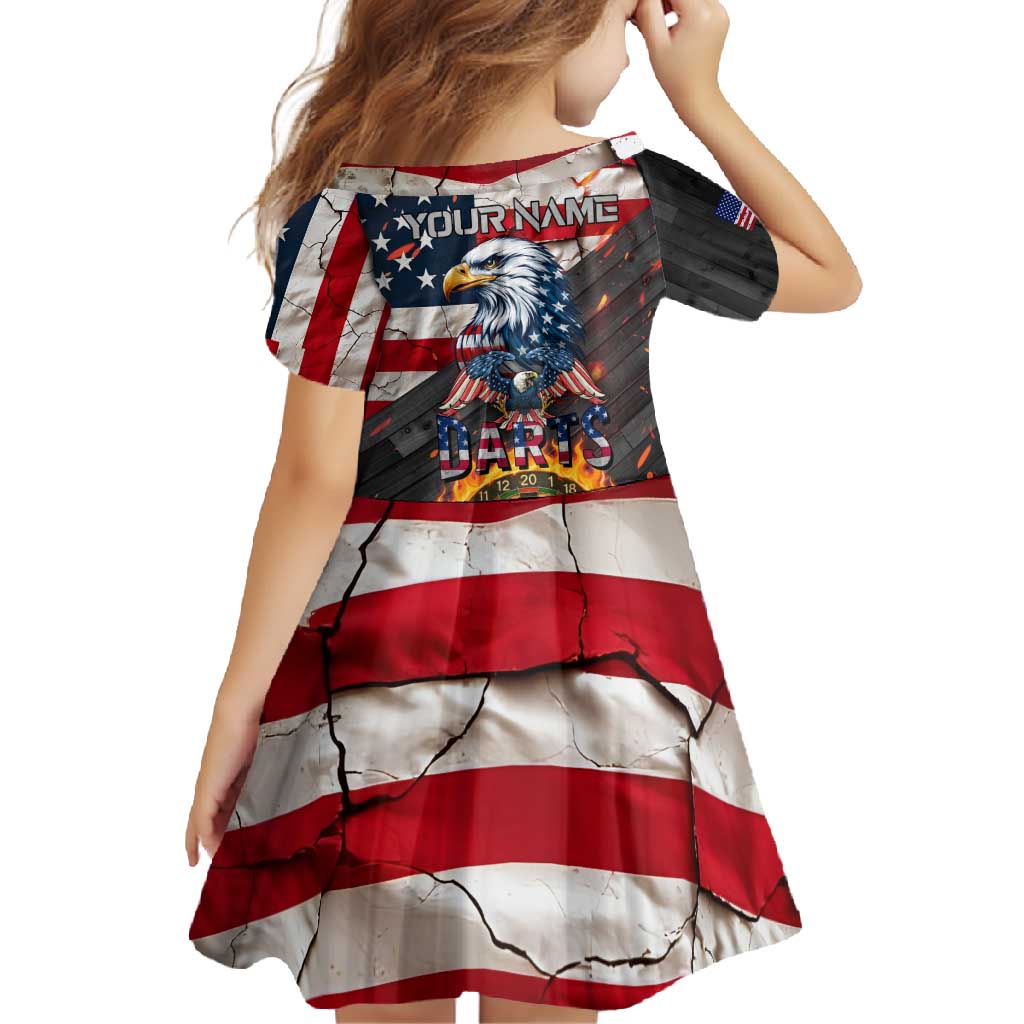 Custom American Flag and Bald Eagle Darts Family Matching Tank Maxi Dress and Hawaiian Shirt with Flaming Dartboard - Wonder Print Shop