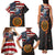 Custom American Flag and Bald Eagle Darts Family Matching Tank Maxi Dress and Hawaiian Shirt with Flaming Dartboard - Wonder Print Shop