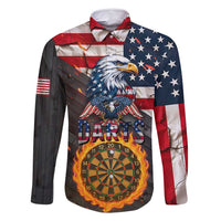 Custom American Flag and Bald Eagle Darts Family Matching Tank Maxi Dress and Hawaiian Shirt with Flaming Dartboard - Wonder Print Shop