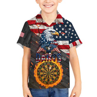 Custom American Flag and Bald Eagle Darts Family Matching Tank Maxi Dress and Hawaiian Shirt with Flaming Dartboard - Wonder Print Shop
