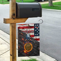 Custom American Flag and Bald Eagle Darts Garden Flag with Flaming Dartboard - Wonder Print Shop
