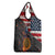 Custom American Flag and Bald Eagle Darts Grocery Bag with Flaming Dartboard - Wonder Print Shop