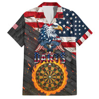 Custom American Flag and Bald Eagle Darts Hawaiian Shirt with Flaming Dartboard - Wonder Print Shop