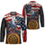 Custom American Flag and Bald Eagle Darts Hockey Jersey with Flaming Dartboard - Wonder Print Shop