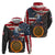 Custom American Flag and Bald Eagle Darts Hoodie with Flaming Dartboard - Wonder Print Shop