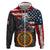 Custom American Flag and Bald Eagle Darts Hoodie with Flaming Dartboard - Wonder Print Shop