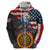 Custom American Flag and Bald Eagle Darts Hoodie with Flaming Dartboard - Wonder Print Shop