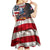 Custom American Flag and Bald Eagle Darts Kid Short Sleeve Dress with Flaming Dartboard - Wonder Print Shop
