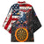 Custom American Flag and Bald Eagle Darts Kimono with Flaming Dartboard - Wonder Print Shop
