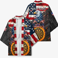 Custom American Flag and Bald Eagle Darts Kimono with Flaming Dartboard - Wonder Print Shop
