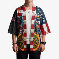 Custom American Flag and Bald Eagle Darts Kimono with Flaming Dartboard - Wonder Print Shop