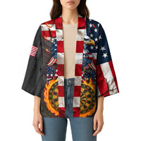 Custom American Flag and Bald Eagle Darts Kimono with Flaming Dartboard - Wonder Print Shop