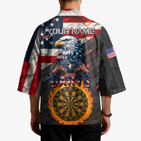 Custom American Flag and Bald Eagle Darts Kimono with Flaming Dartboard - Wonder Print Shop