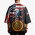 Custom American Flag and Bald Eagle Darts Kimono with Flaming Dartboard - Wonder Print Shop