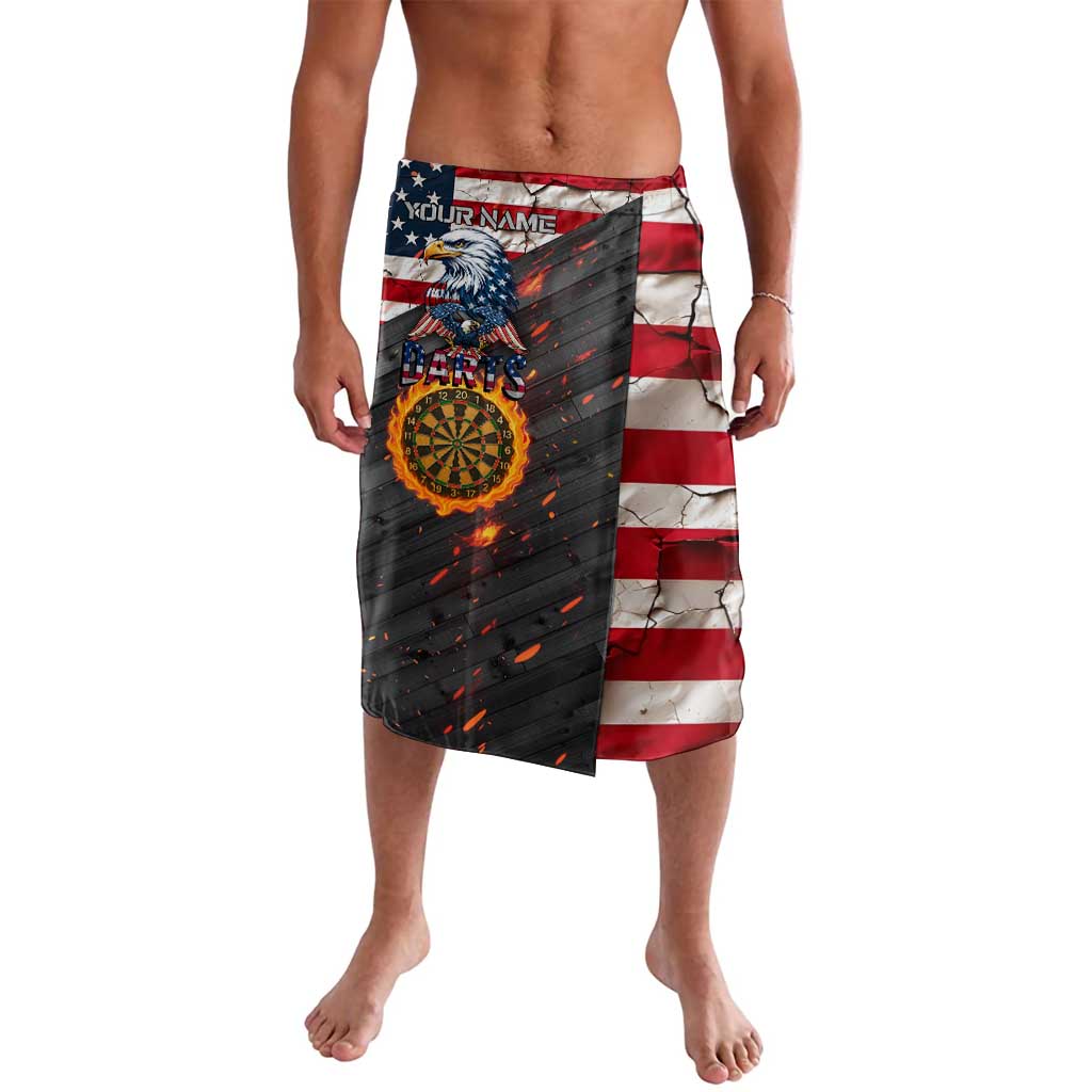 Custom American Flag and Bald Eagle Darts Lavalava with Flaming Dartboard - Wonder Print Shop
