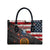 Custom American Flag and Bald Eagle Darts Leather Bag with Flaming Dartboard - Wonder Print Shop