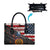 Custom American Flag and Bald Eagle Darts Leather Bag with Flaming Dartboard - Wonder Print Shop